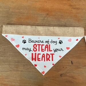 Dog Bandana - NWT - beware of dog - may steal your heart